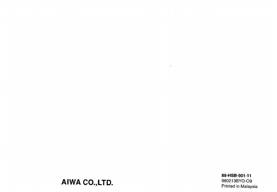 Aiwa co.,ltd | Aiwa HS-SP570 User Manual | Page 40 / 40