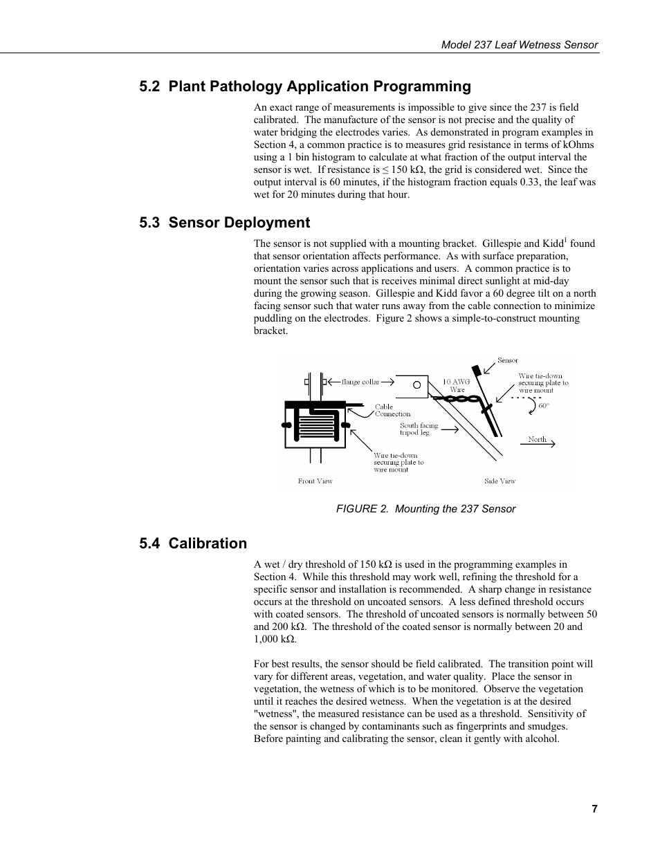 2 plant pathology application programming, 3 sensor deployment, 4 calibration | Campbell Scientific 237-L Leaf Wetness Sensor User Manual | Page 11 / 14