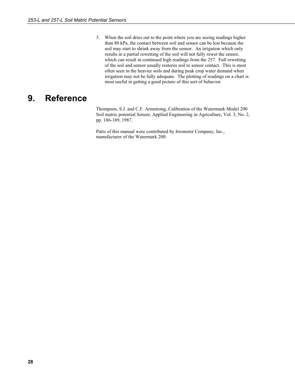 Reference | Campbell Scientific 253-L and 257-L (Watermark 200) Soil Matric Potential Sensors User Manual | Page 34 / 36