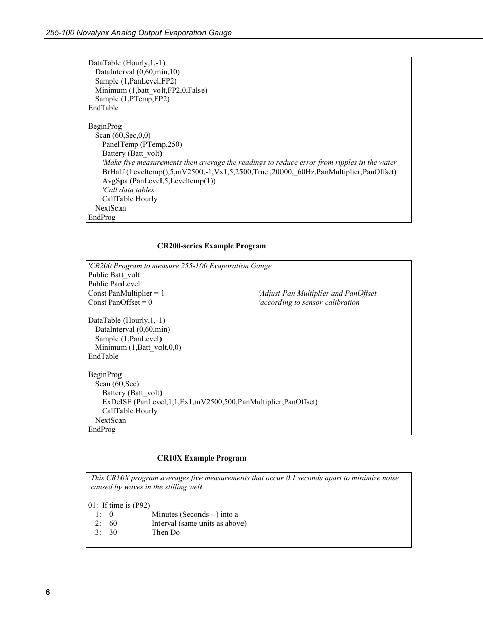 Campbell Scientific 255-100 Novalynx Analog Output Evaporation Gauge User Manual | Page 10 / 16