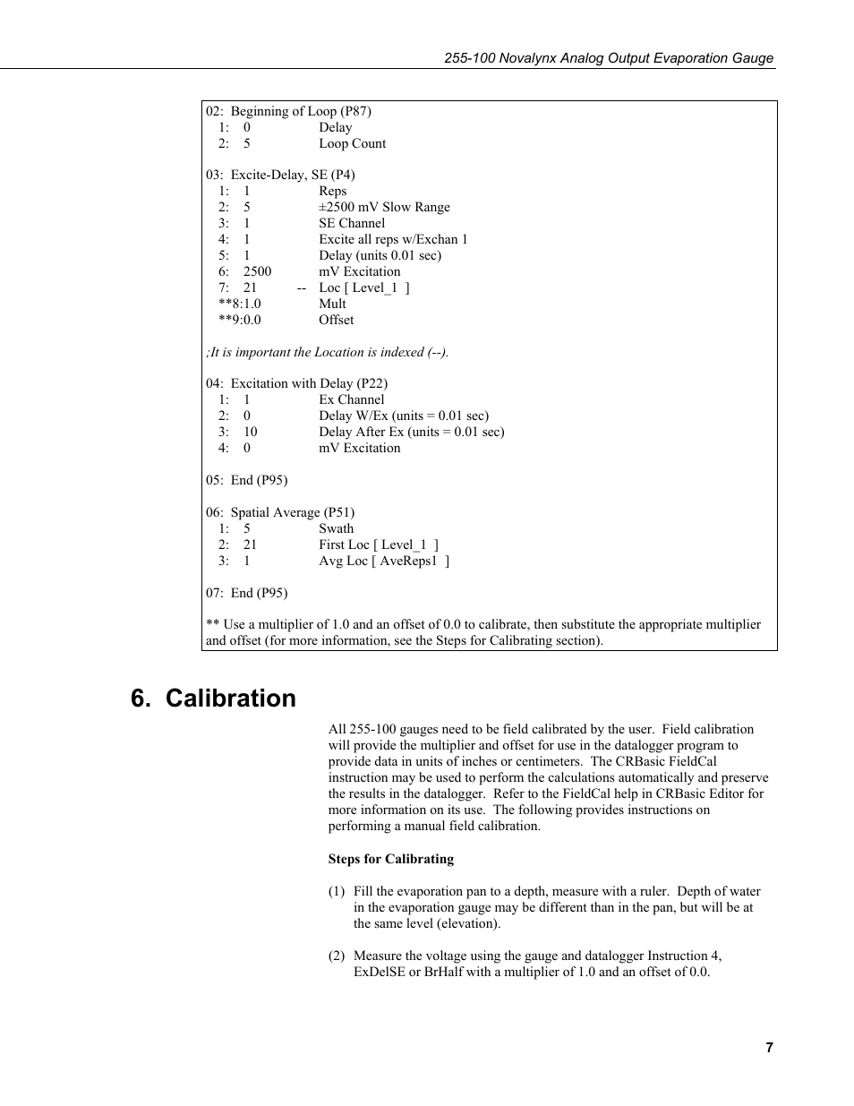 Calibration | Campbell Scientific 255-100 Novalynx Analog Output Evaporation Gauge User Manual | Page 11 / 16