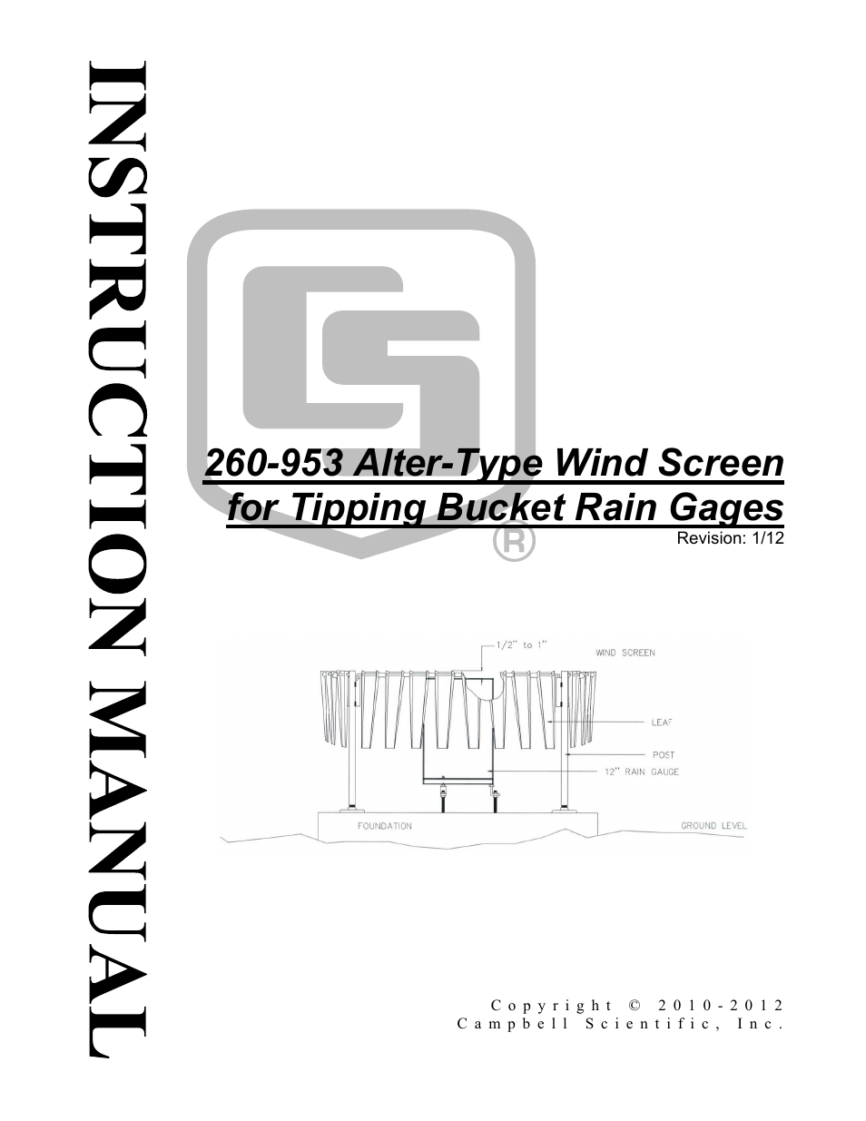 Campbell Scientific 260-953 Alter-Type Wind Screen for Tipping Bucket Rain Gages User Manual | 14 pages