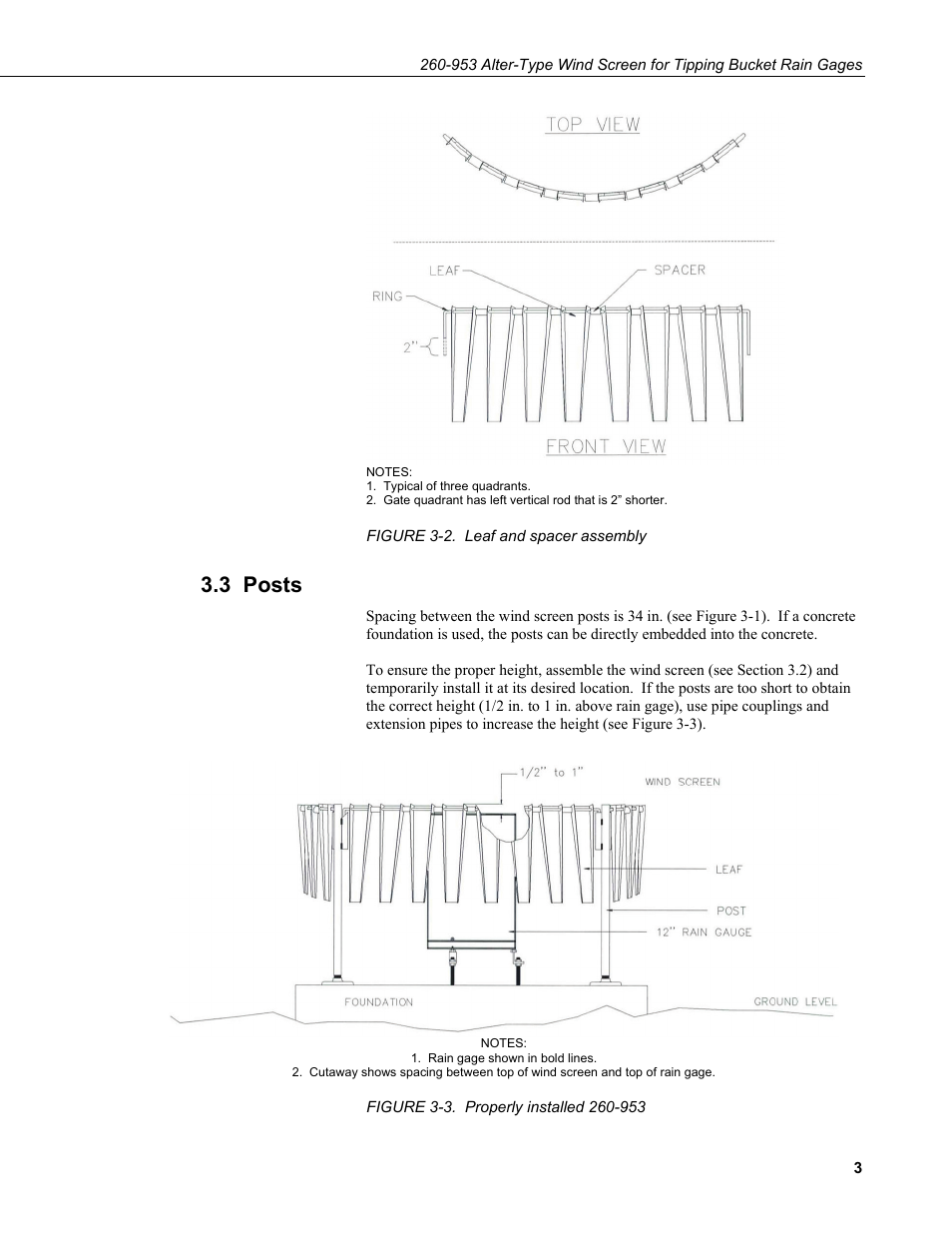 3 posts | Campbell Scientific 260-953 Alter-Type Wind Screen for Tipping Bucket Rain Gages User Manual | Page 9 / 14