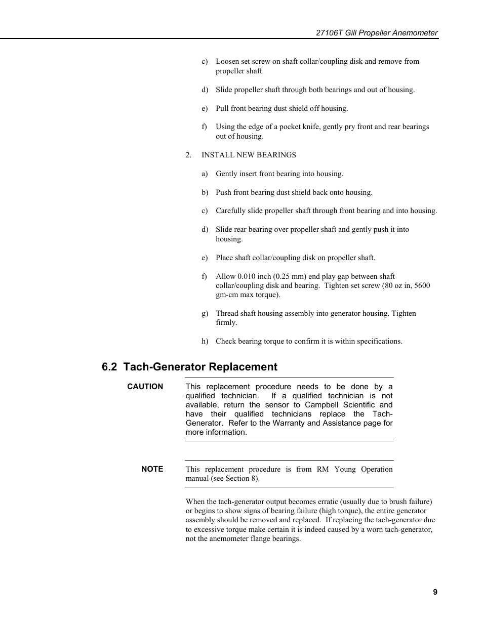 2 tach-generator replacement | Campbell Scientific 27106T Gill Propeller Anemometer User Manual | Page 13 / 18