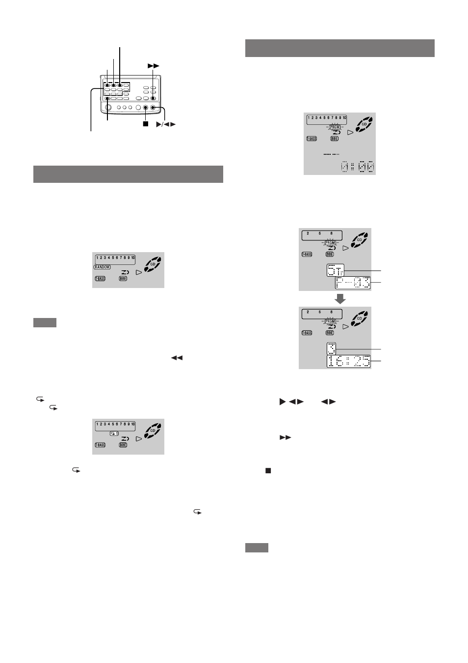 Random/repeat play, Programmed play | Aiwa XR-MS3 User Manual | Page 14 / 68