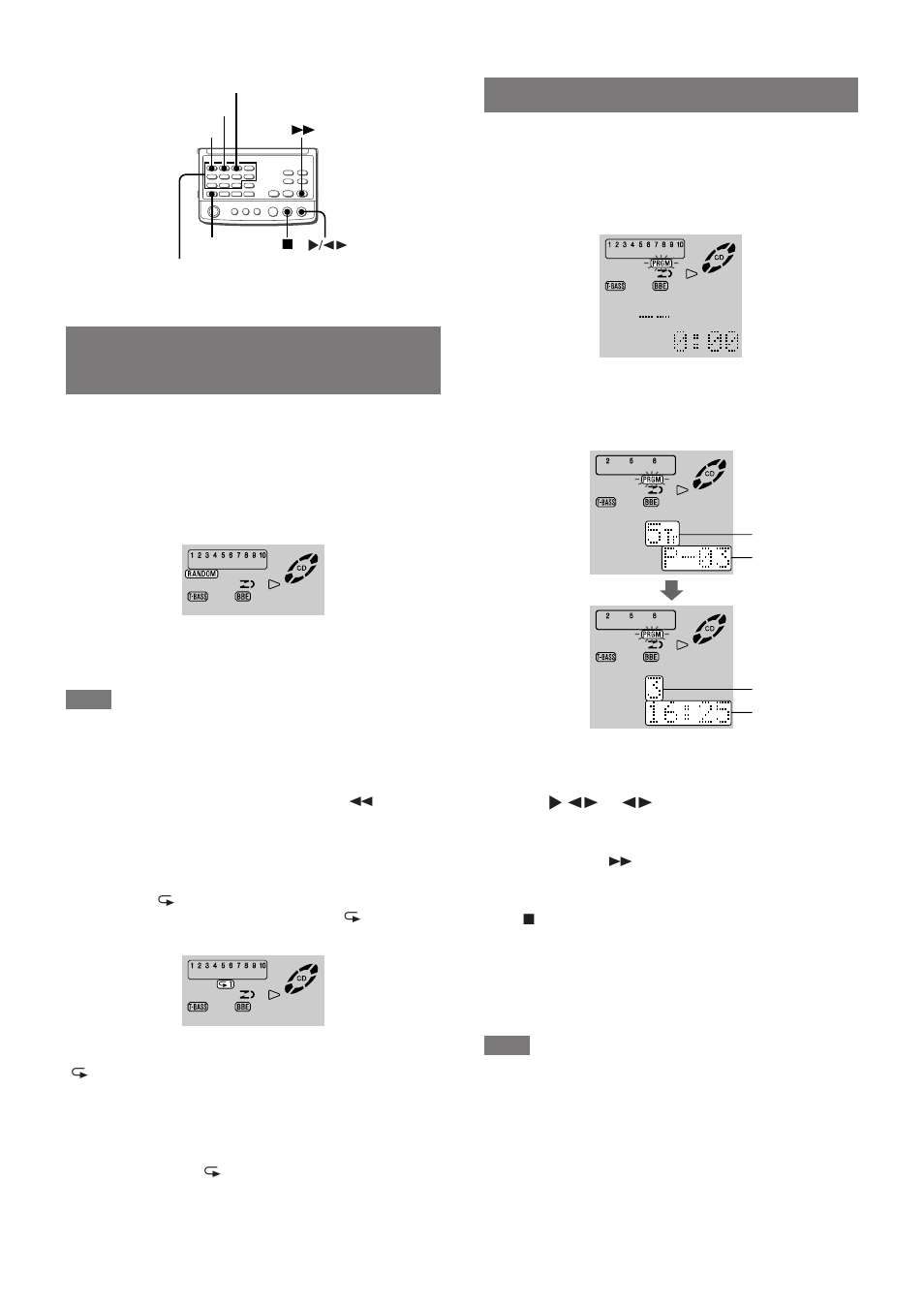 Reproducción aleatoria/ repetida, Reproducción programada | Aiwa XR-MS3 User Manual | Page 36 / 68