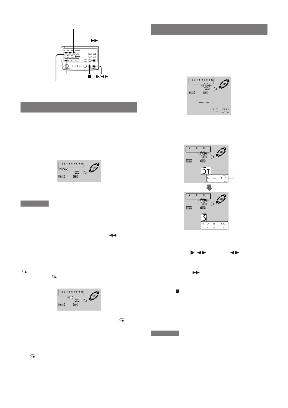 Lecture aléatoire/répétée, Lecture programmée | Aiwa XR-MS3 User Manual | Page 58 / 68