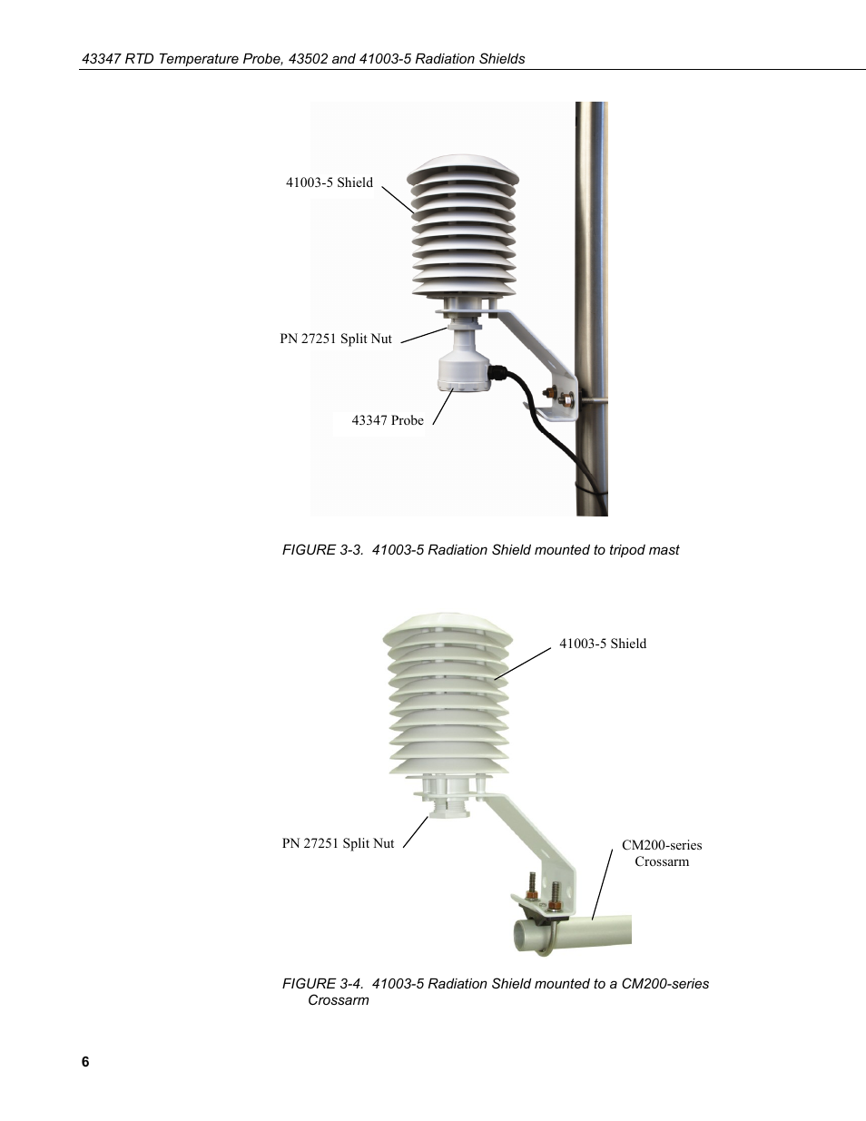 3. 41003-5 radiation shield mounted to tripod mast | Campbell Scientific 43347 RTD Temperature Probe and 43502 Aspirated Radiation Shield User Manual | Page 12 / 40