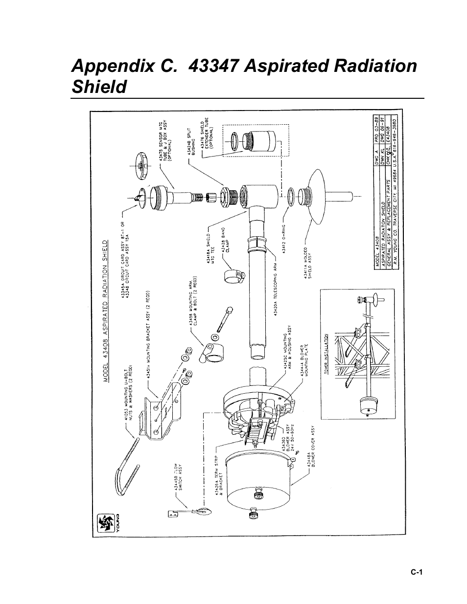 Appendix c. 43347 aspirated radiation shield | Campbell Scientific 43347 RTD Temperature Probe and 43502 Aspirated Radiation Shield User Manual | Page 31 / 40