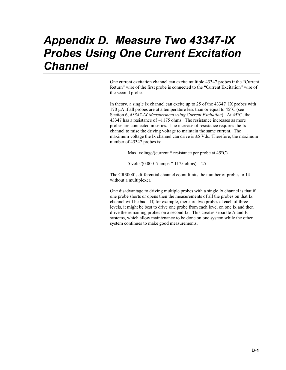 Measure two 43347-ix probes using one, Appendix d | Campbell Scientific 43347 RTD Temperature Probe and 43502 Aspirated Radiation Shield User Manual | Page 35 / 40