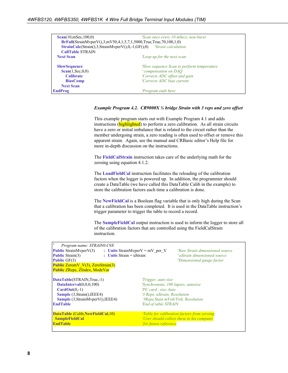 Campbell Scientific 4WFBS120, 4WFBS350, 4WFBS1K 4 Wire Full Bridge Terminal Input Modules User Manual | Page 14 / 46