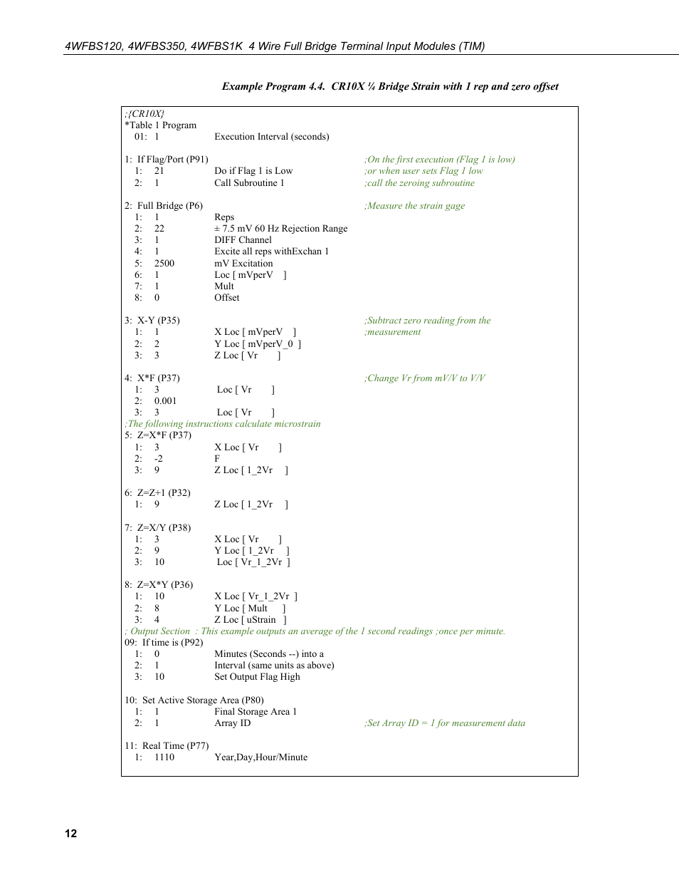 Campbell Scientific 4WFBS120, 4WFBS350, 4WFBS1K 4 Wire Full Bridge Terminal Input Modules User Manual | Page 18 / 46