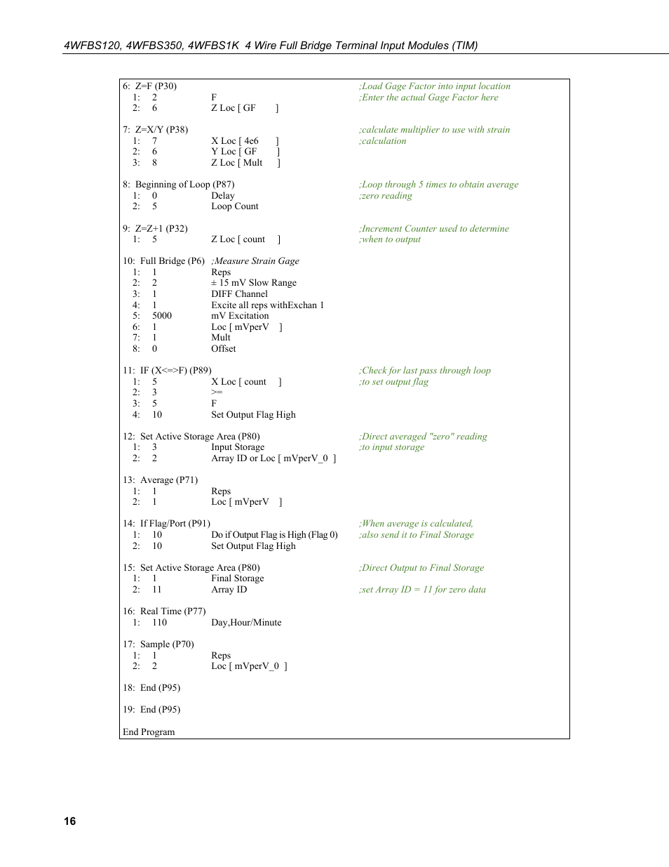 Campbell Scientific 4WFBS120, 4WFBS350, 4WFBS1K 4 Wire Full Bridge Terminal Input Modules User Manual | Page 22 / 46