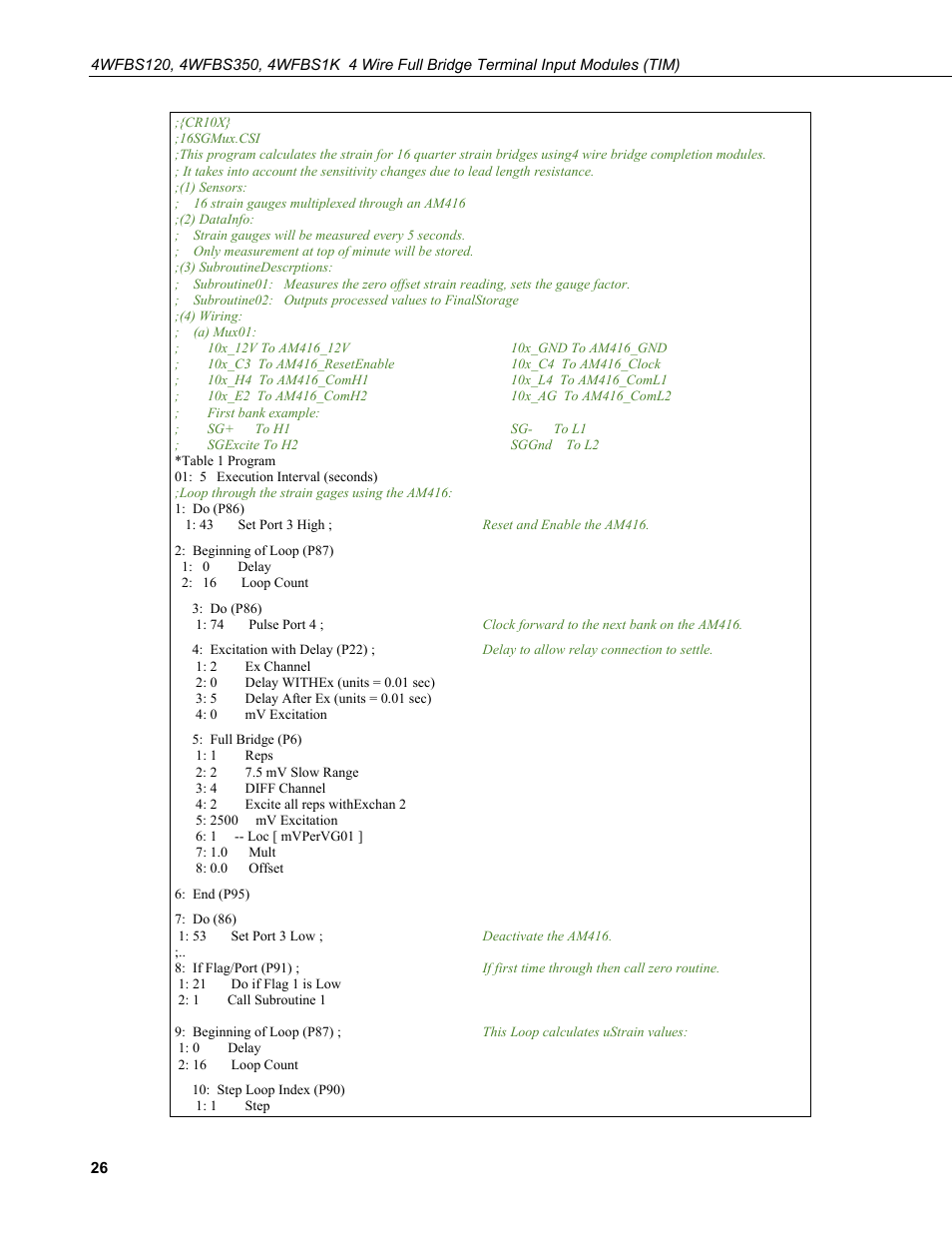 Campbell Scientific 4WFBS120, 4WFBS350, 4WFBS1K 4 Wire Full Bridge Terminal Input Modules User Manual | Page 32 / 46