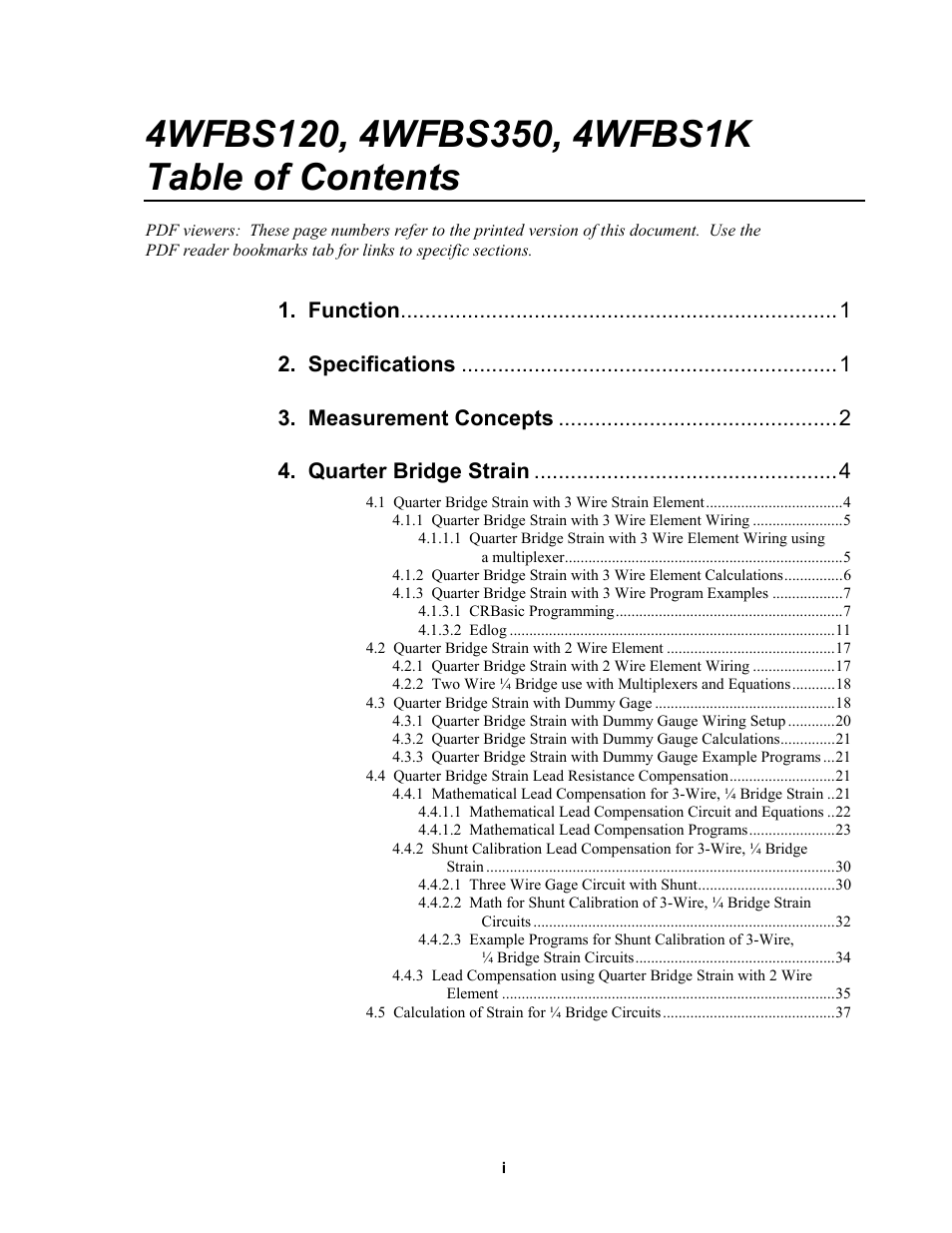 Campbell Scientific 4WFBS120, 4WFBS350, 4WFBS1K 4 Wire Full Bridge Terminal Input Modules User Manual | Page 5 / 46