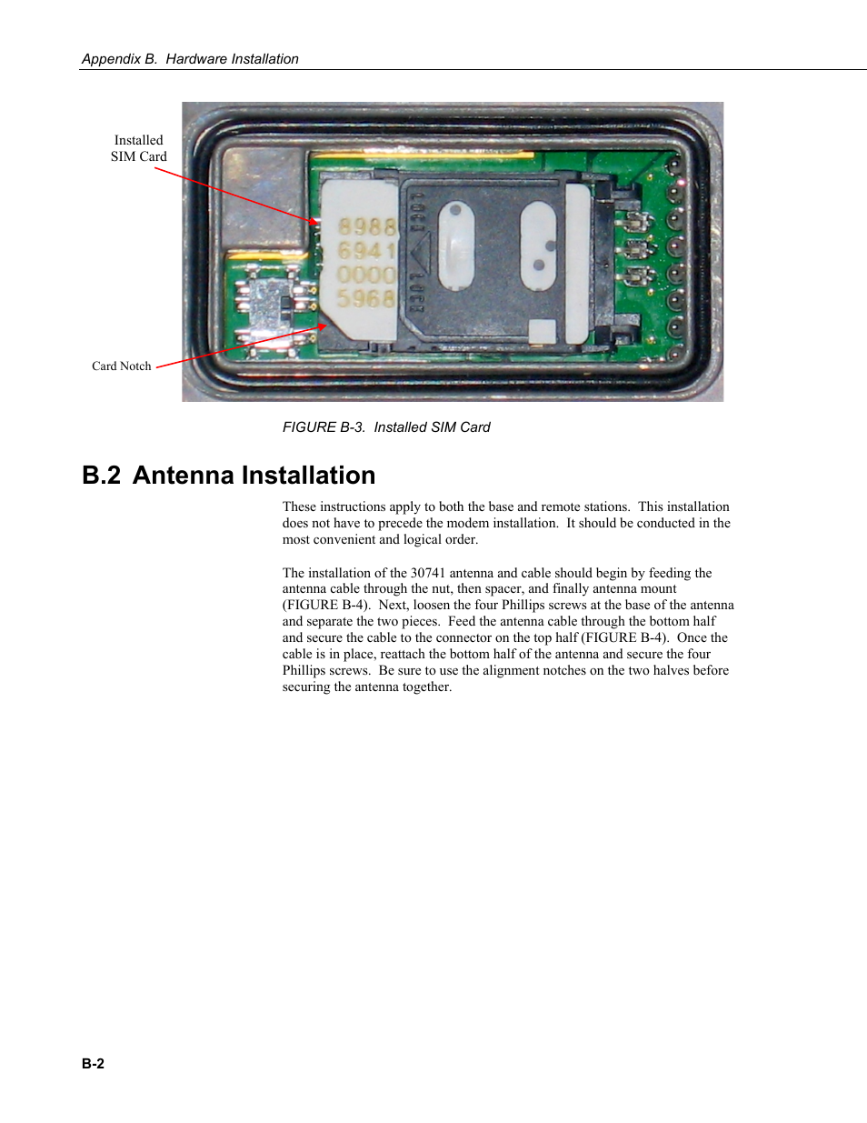 B.2 antenna installation, Figure b-3) | Campbell Scientific 9522B Iridium Satellite Modem and COM9522B Interface Modem User Manual | Page 34 / 46