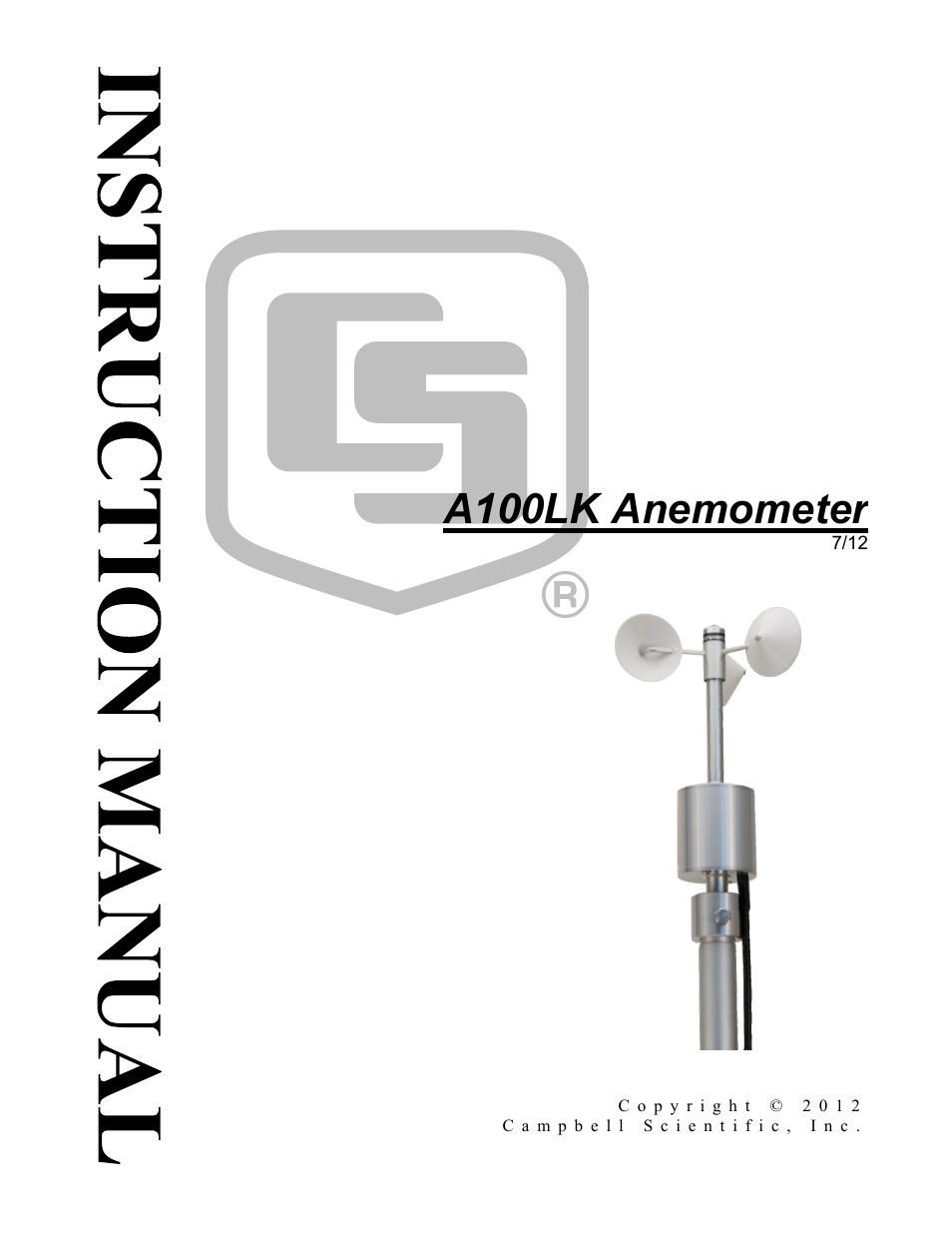 Campbell Scientific A100LK Anemometer User Manual | 18 pages