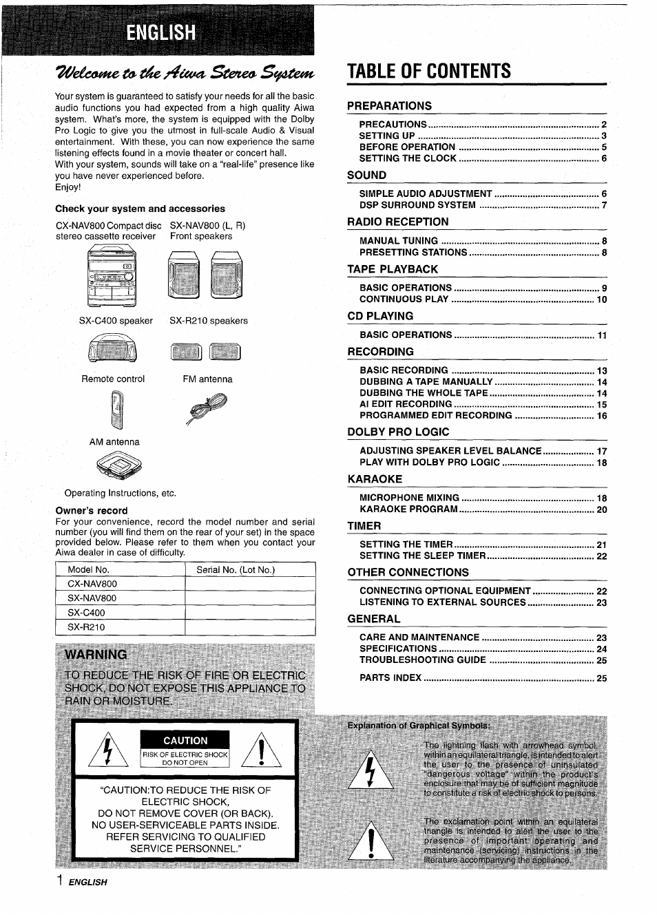 Aiwa NSX-AV800 User Manual | Page 2 / 80