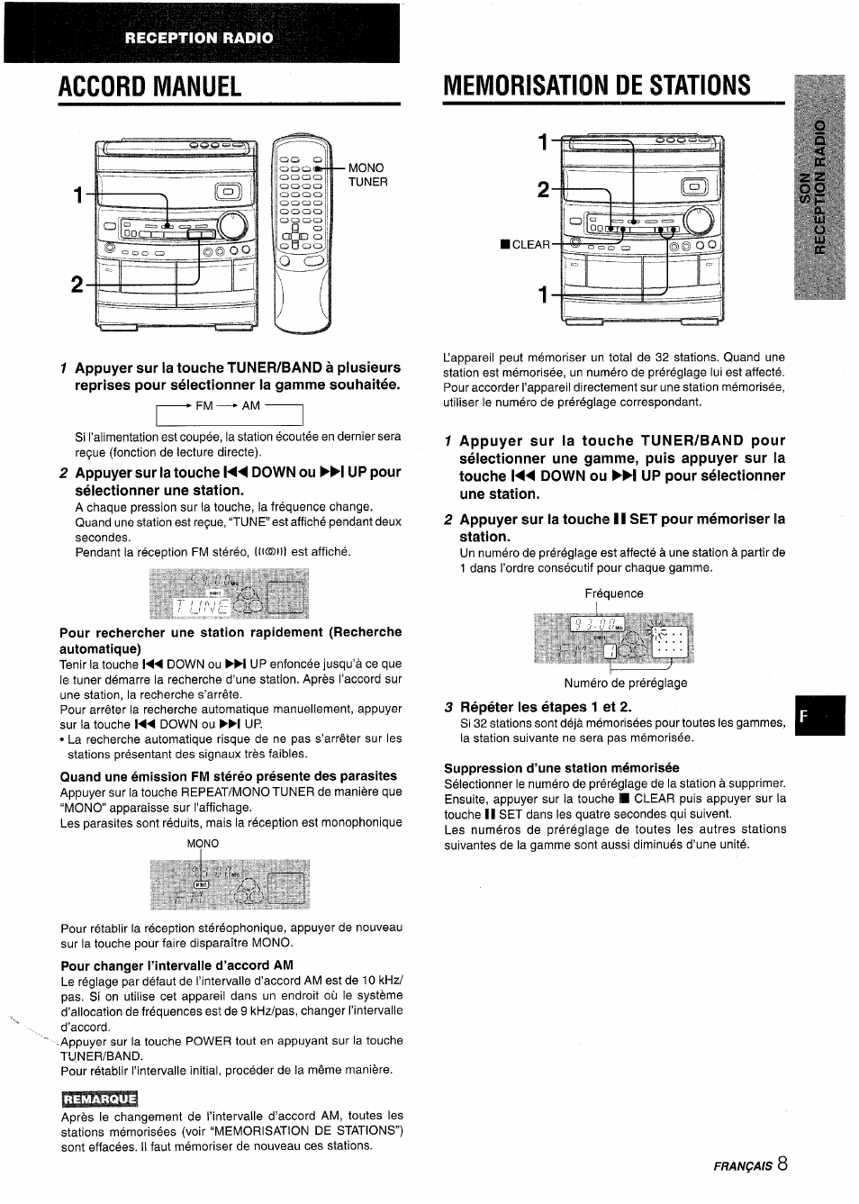 Memorisation de stations, Suppression d’une station mémorisée, C..x j l | Aiwa NSX-AV800 User Manual | Page 61 / 80