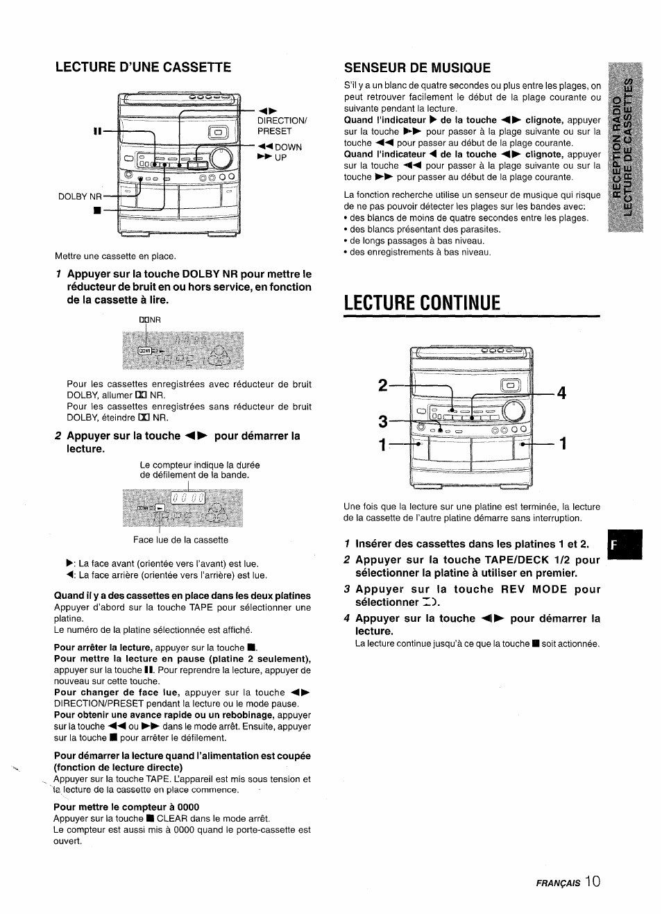 Lecture continue | Aiwa NSX-AV800 User Manual | Page 63 / 80