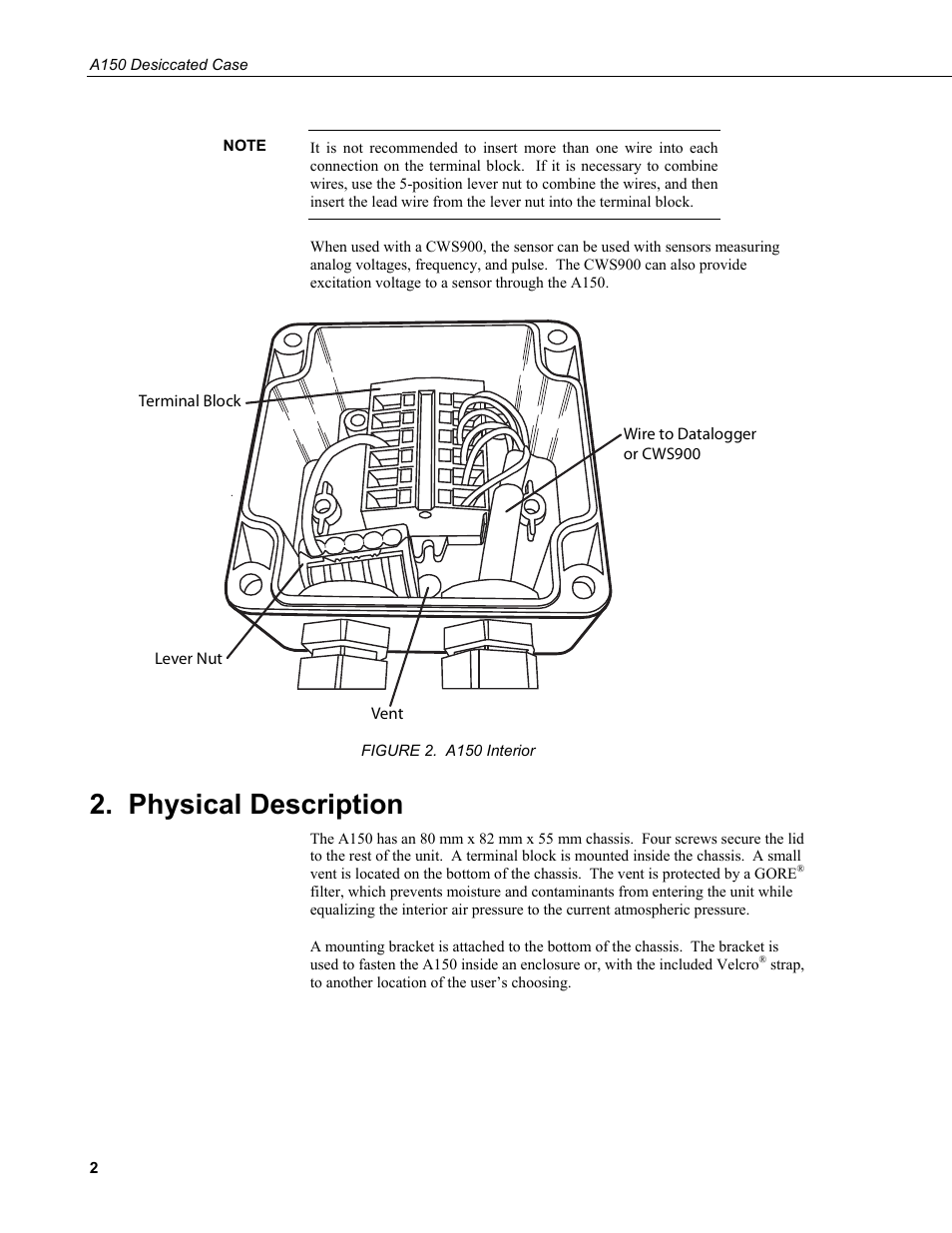 Physical description | Campbell Scientific A150 Desiccated Case User Manual | Page 6 / 12