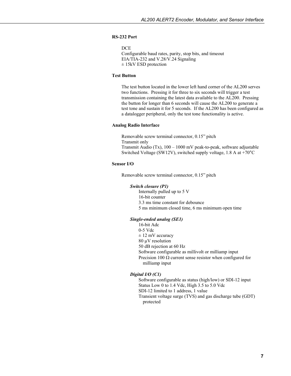 Campbell Scientific AL200 ALERT2 Encoder, Modulator, and Sensor Interface User Manual | Page 13 / 44