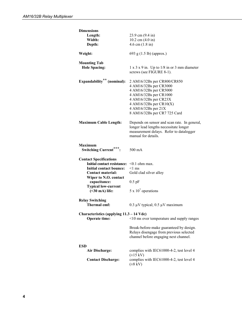 Campbell Scientific AM16/32B Relay Multiplexer User Manual | Page 14 / 52