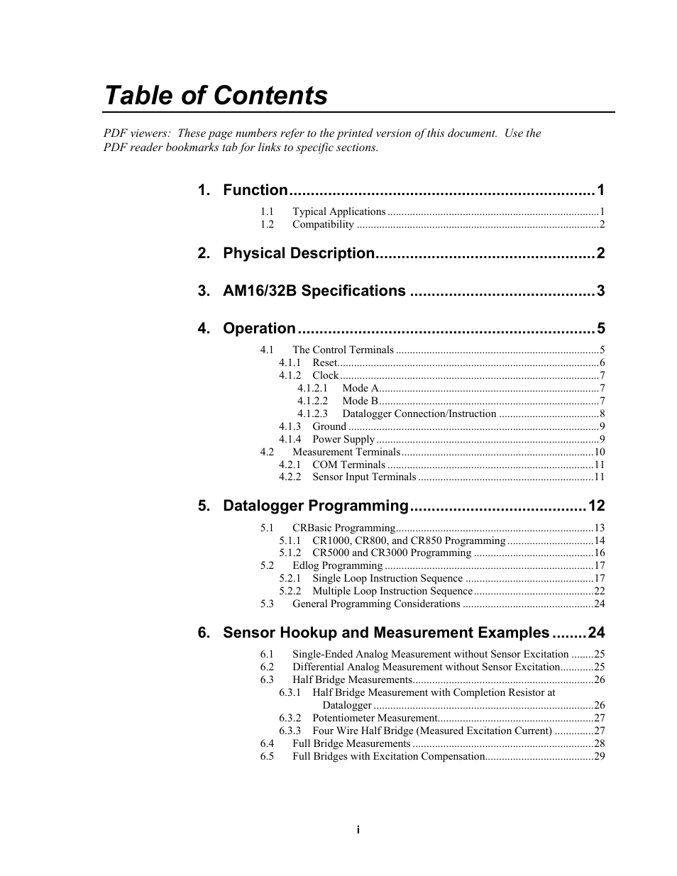 Campbell Scientific AM16/32B Relay Multiplexer User Manual | Page 5 / 52