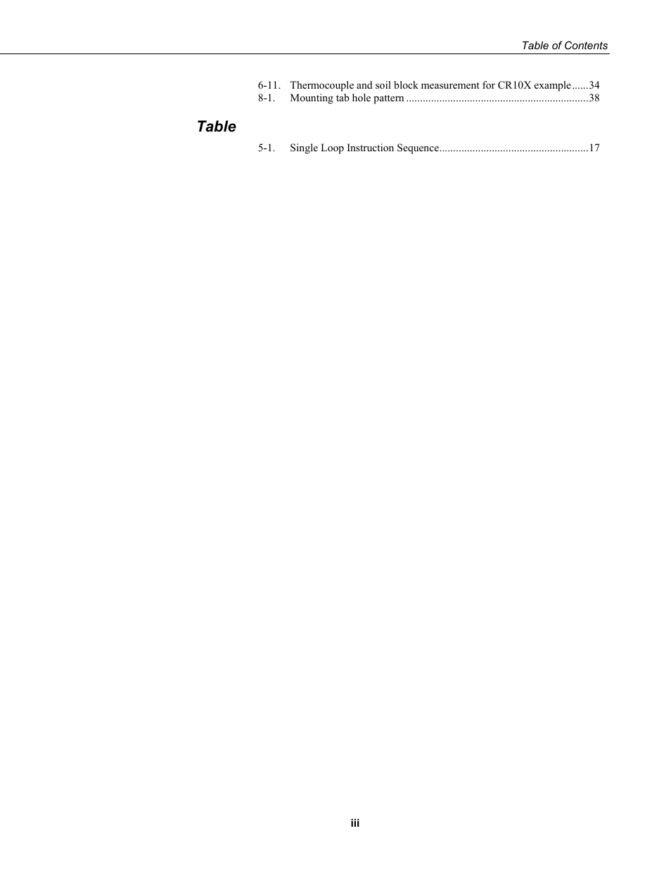 Table | Campbell Scientific AM16/32B Relay Multiplexer User Manual | Page 7 / 52