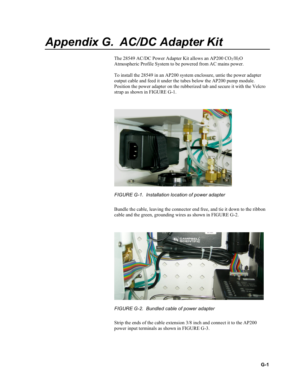 Appendix g. ac/dc adapter kit | Campbell Scientific AP200 CO2/H2O Atmospheric Profile System User Manual | Page 101 / 120