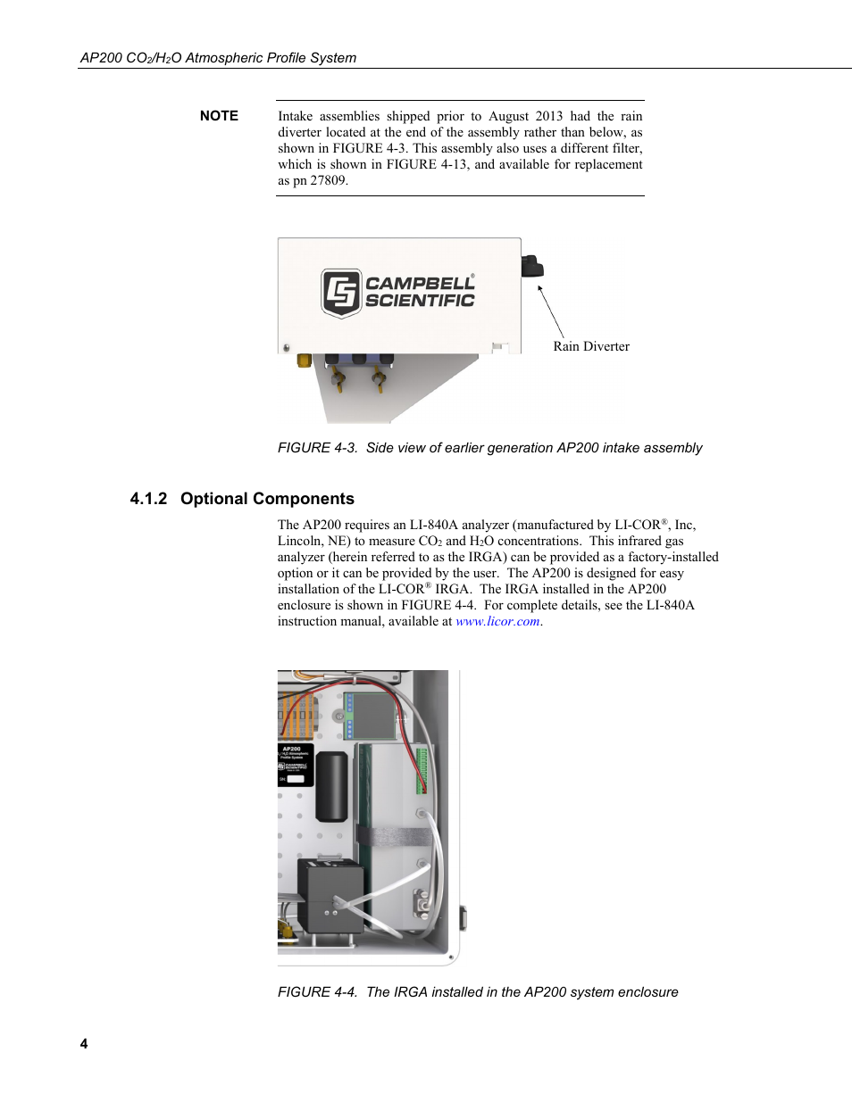 2 optional components, Optional components | Campbell Scientific AP200 CO2/H2O Atmospheric Profile System User Manual | Page 16 / 120