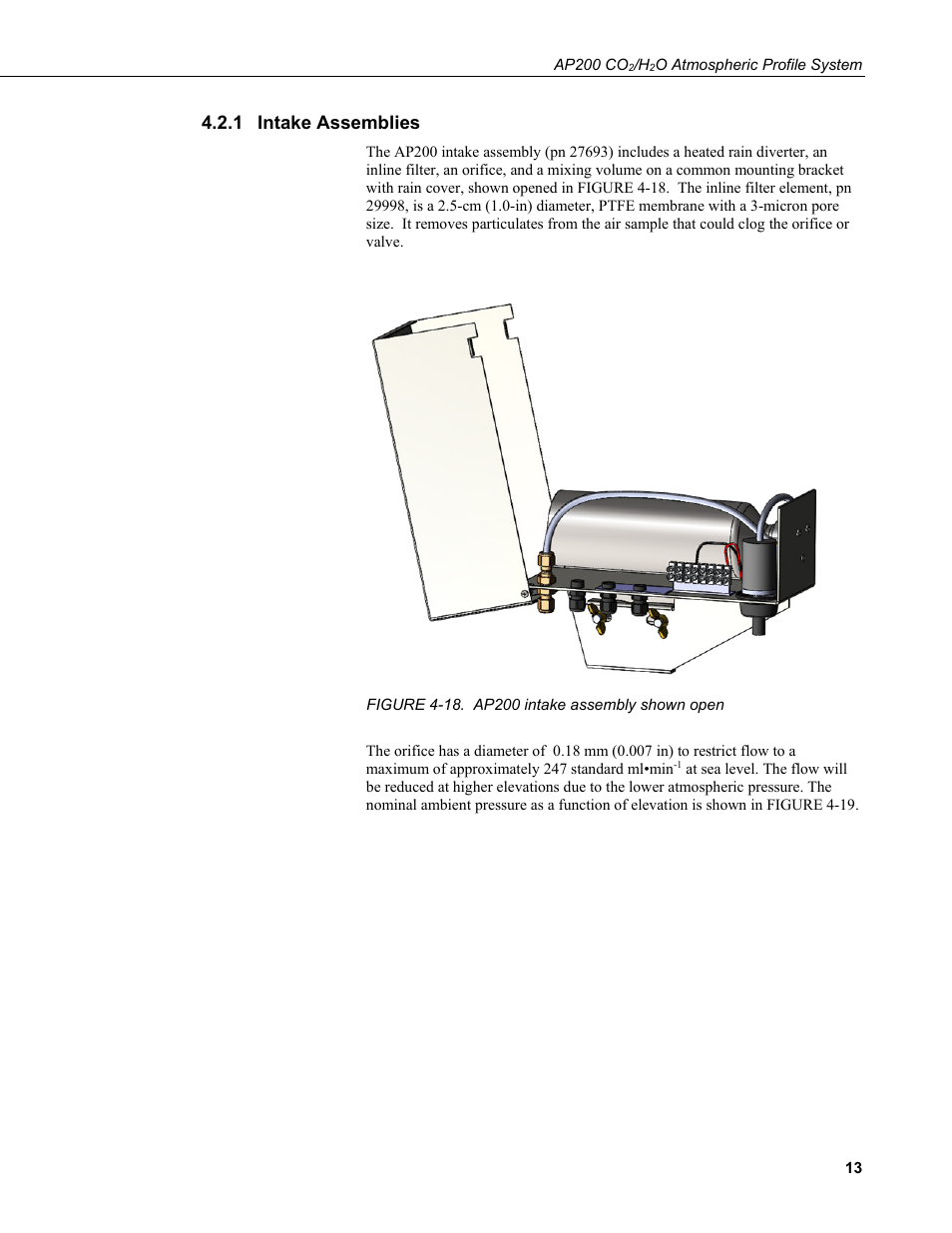1 intake assemblies, Intake assemblies, 18. ap200 intake assembly shown open | Campbell Scientific AP200 CO2/H2O Atmospheric Profile System User Manual | Page 25 / 120