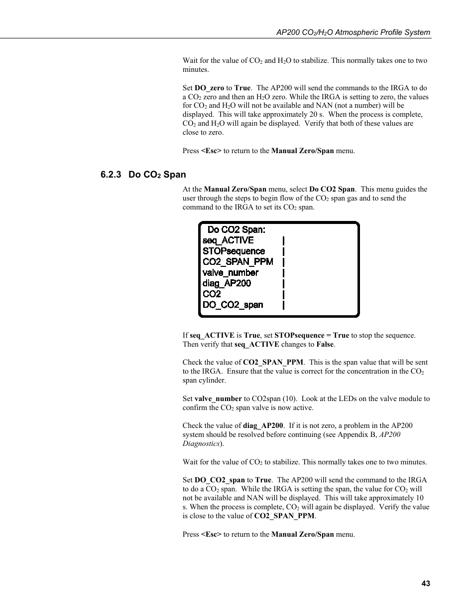 3 do co2 span, Do co, Span | 3 do co | Campbell Scientific AP200 CO2/H2O Atmospheric Profile System User Manual | Page 55 / 120