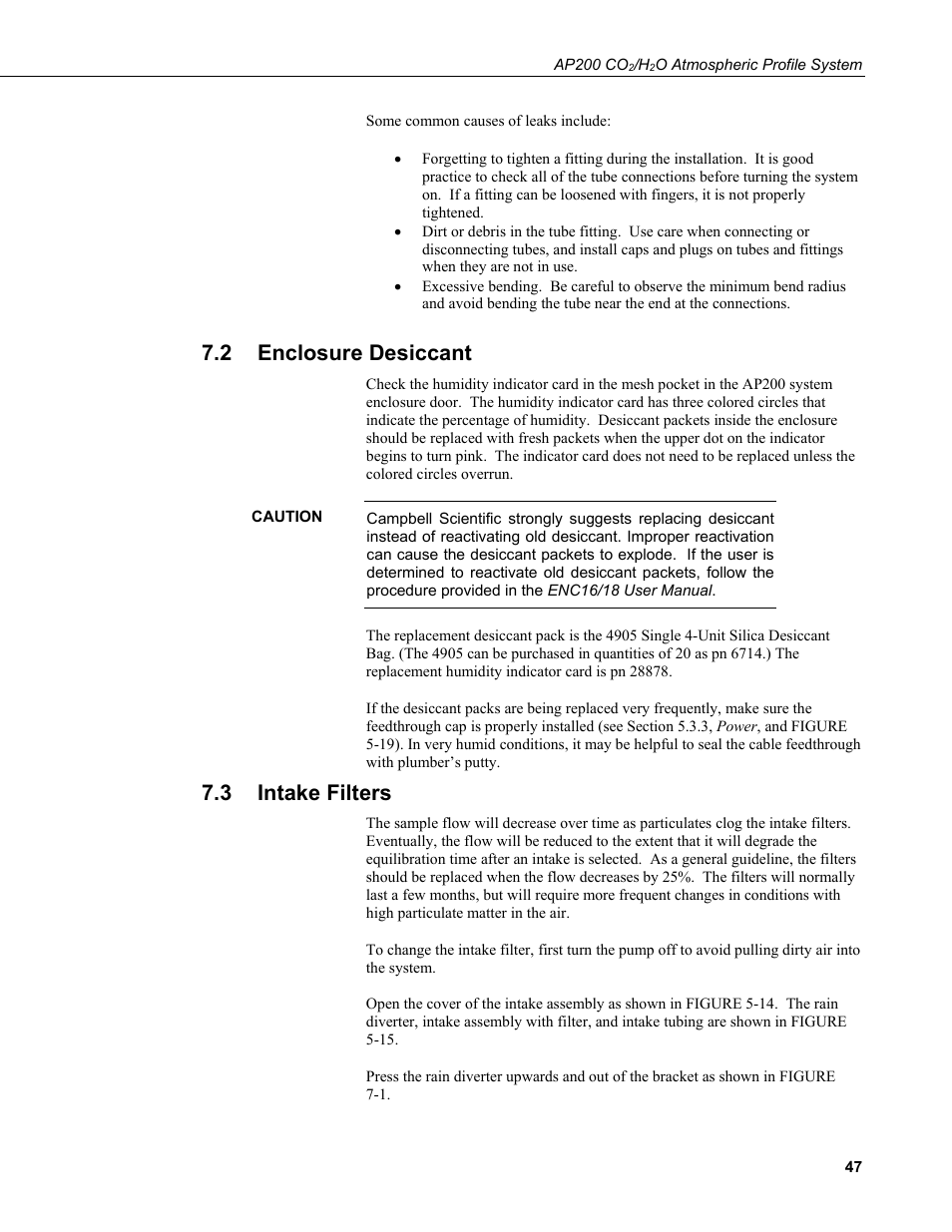 2 enclosure desiccant, 3 intake filters, Enclosure desiccant | Intake filters | Campbell Scientific AP200 CO2/H2O Atmospheric Profile System User Manual | Page 59 / 120