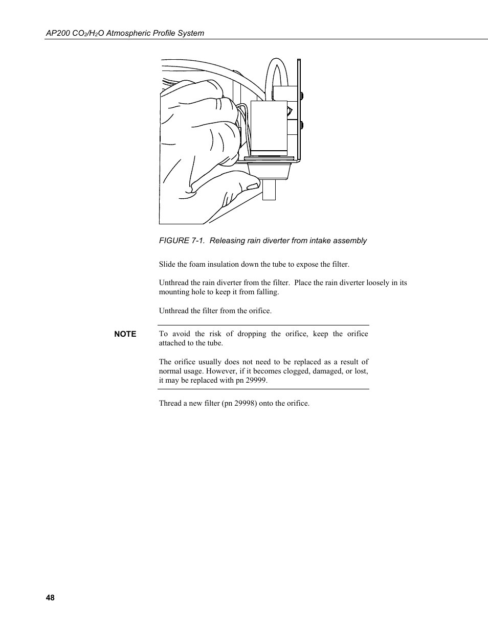 1. releasing rain diverter from intake assembly, Figure | Campbell Scientific AP200 CO2/H2O Atmospheric Profile System User Manual | Page 60 / 120