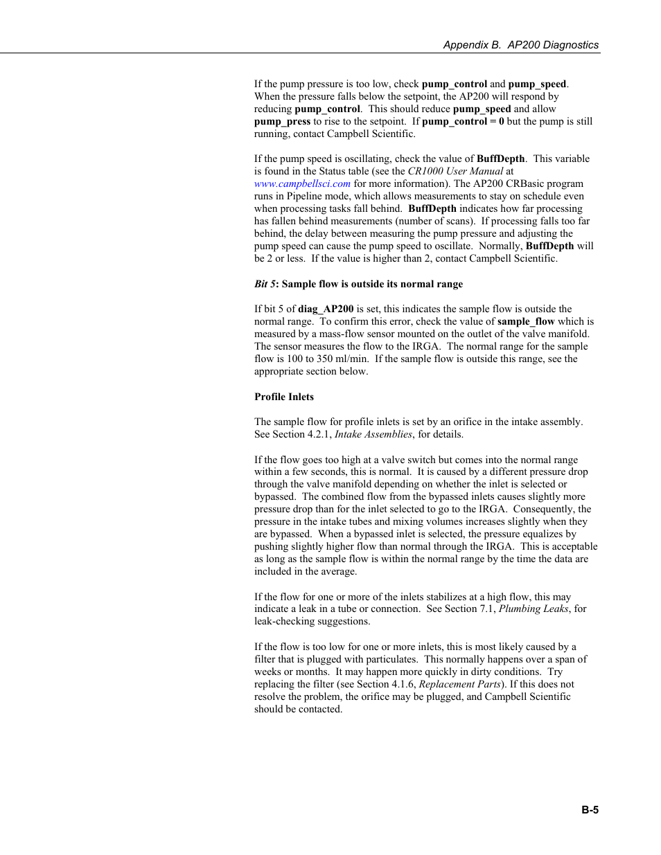 Campbell Scientific AP200 CO2/H2O Atmospheric Profile System User Manual | Page 75 / 120