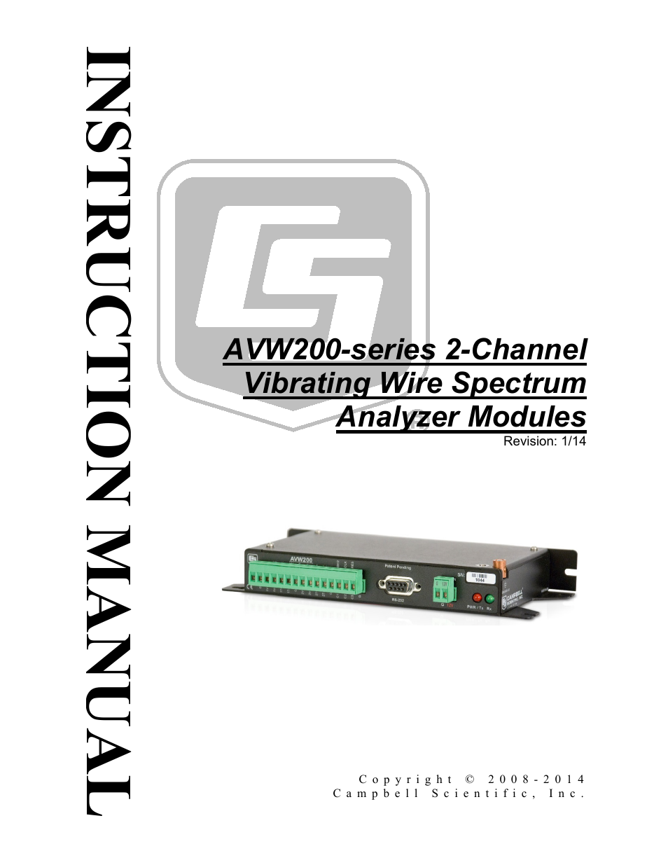 Campbell Scientific AVW200-series Vibrating Wire Interfaces User Manual | 112 pages