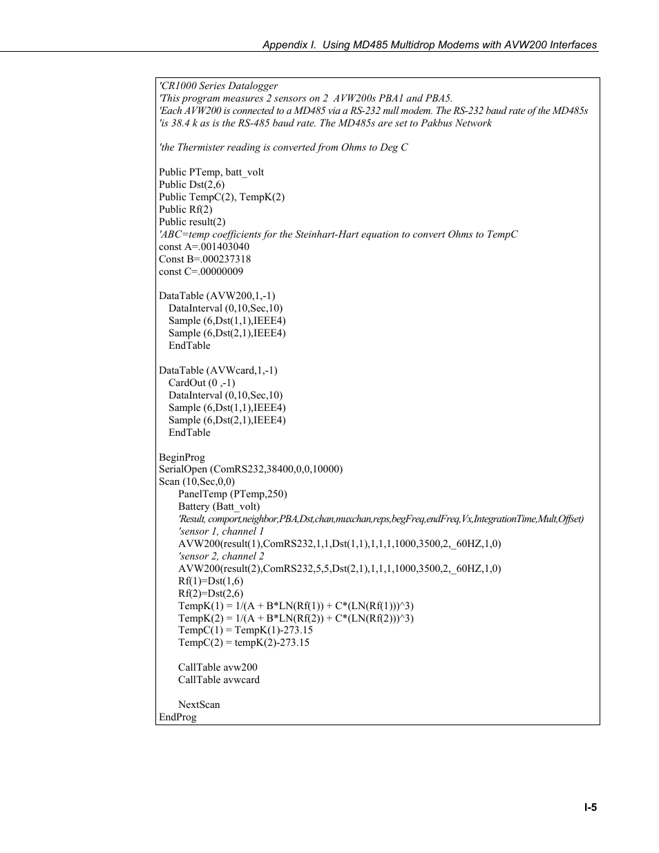 Campbell Scientific AVW200-series Vibrating Wire Interfaces User Manual | Page 109 / 112