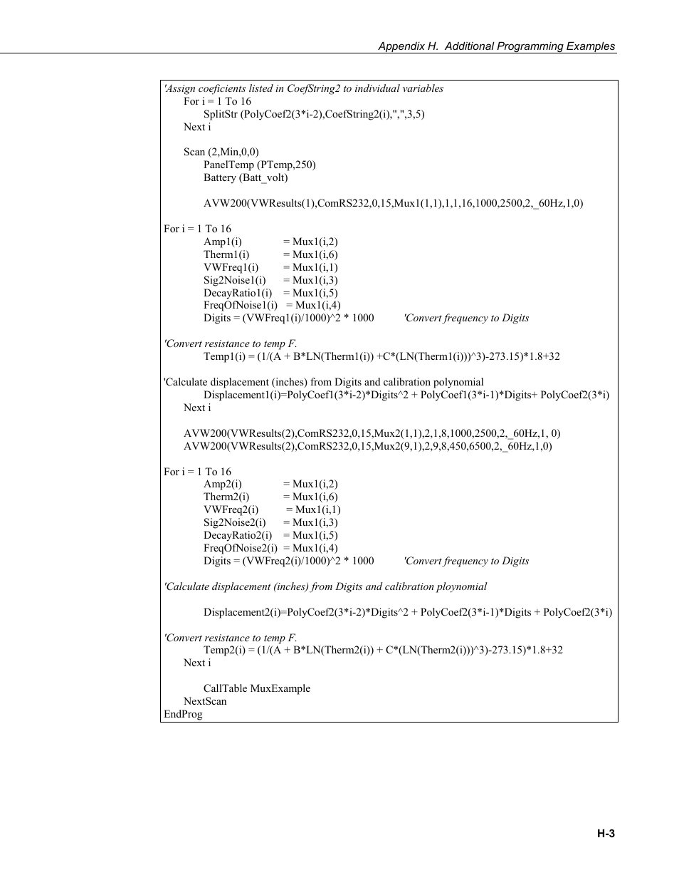 Campbell Scientific AVW200-series Vibrating Wire Interfaces User Manual | Page 95 / 112