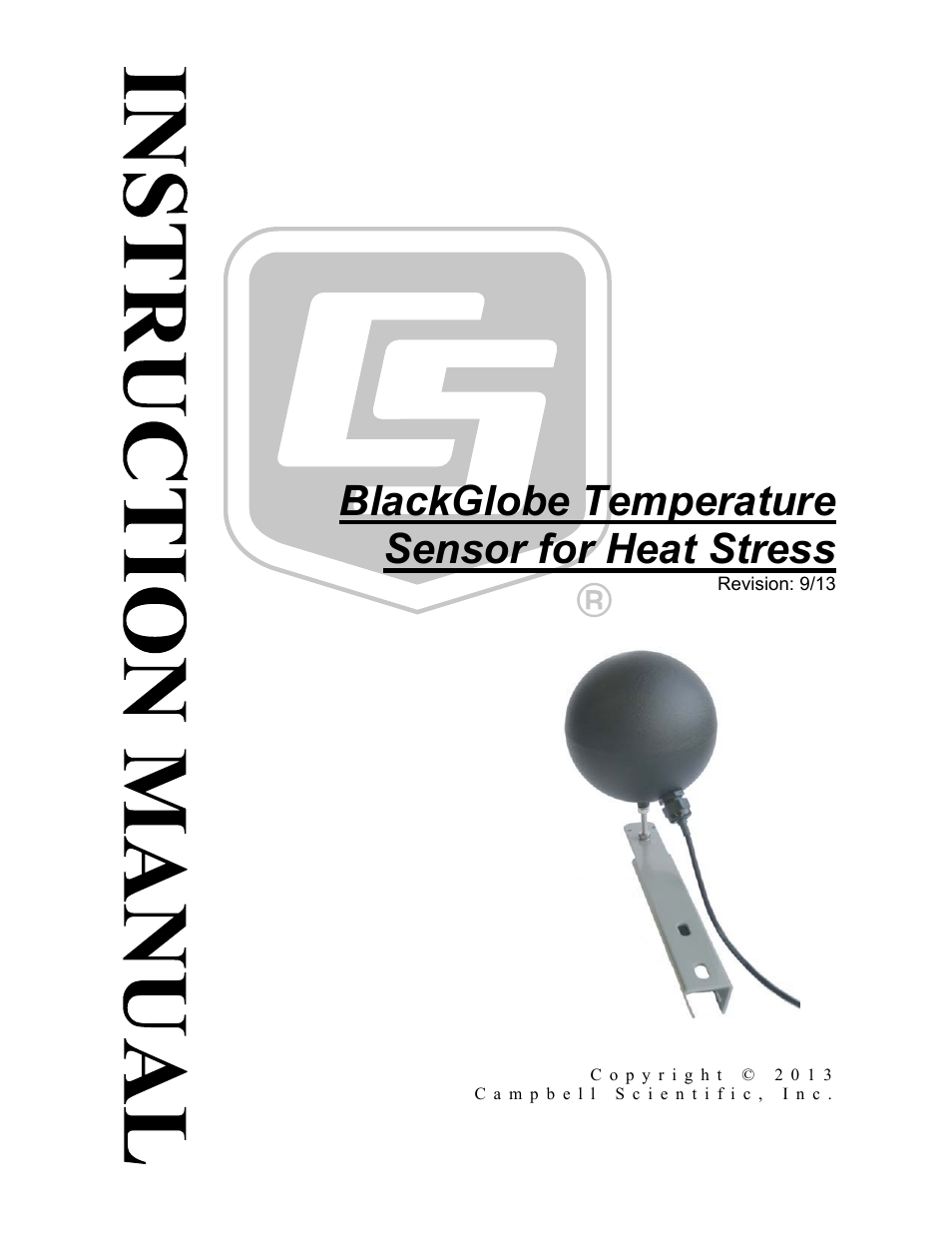 Campbell Scientific BlackGlobe Temperature Sensor for Heat Stress User Manual | 32 pages