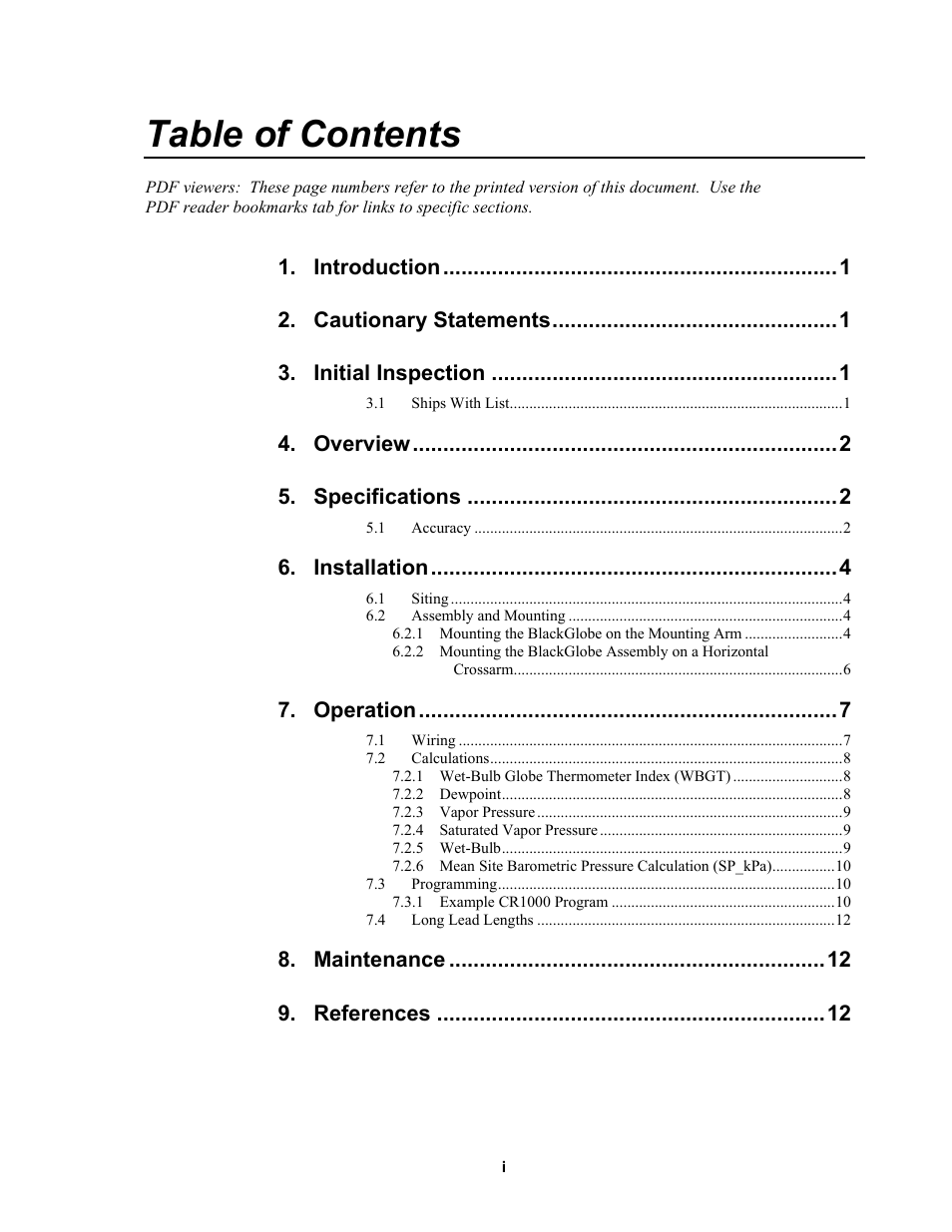 Campbell Scientific BlackGlobe Temperature Sensor for Heat Stress User Manual | Page 5 / 32