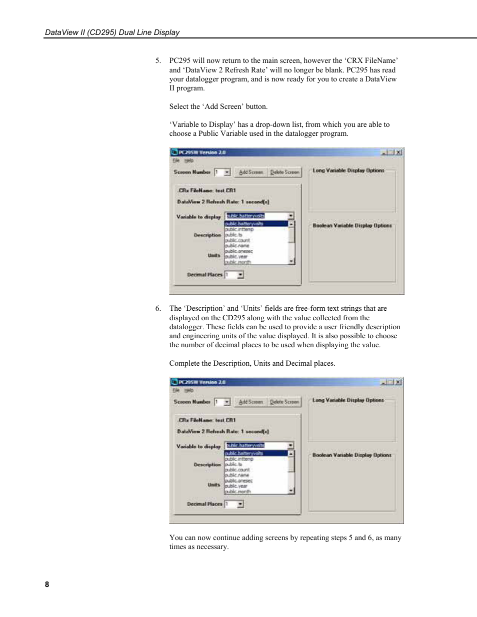Campbell Scientific CD295 DataView II Dual Line Display User Manual | Page 12 / 36