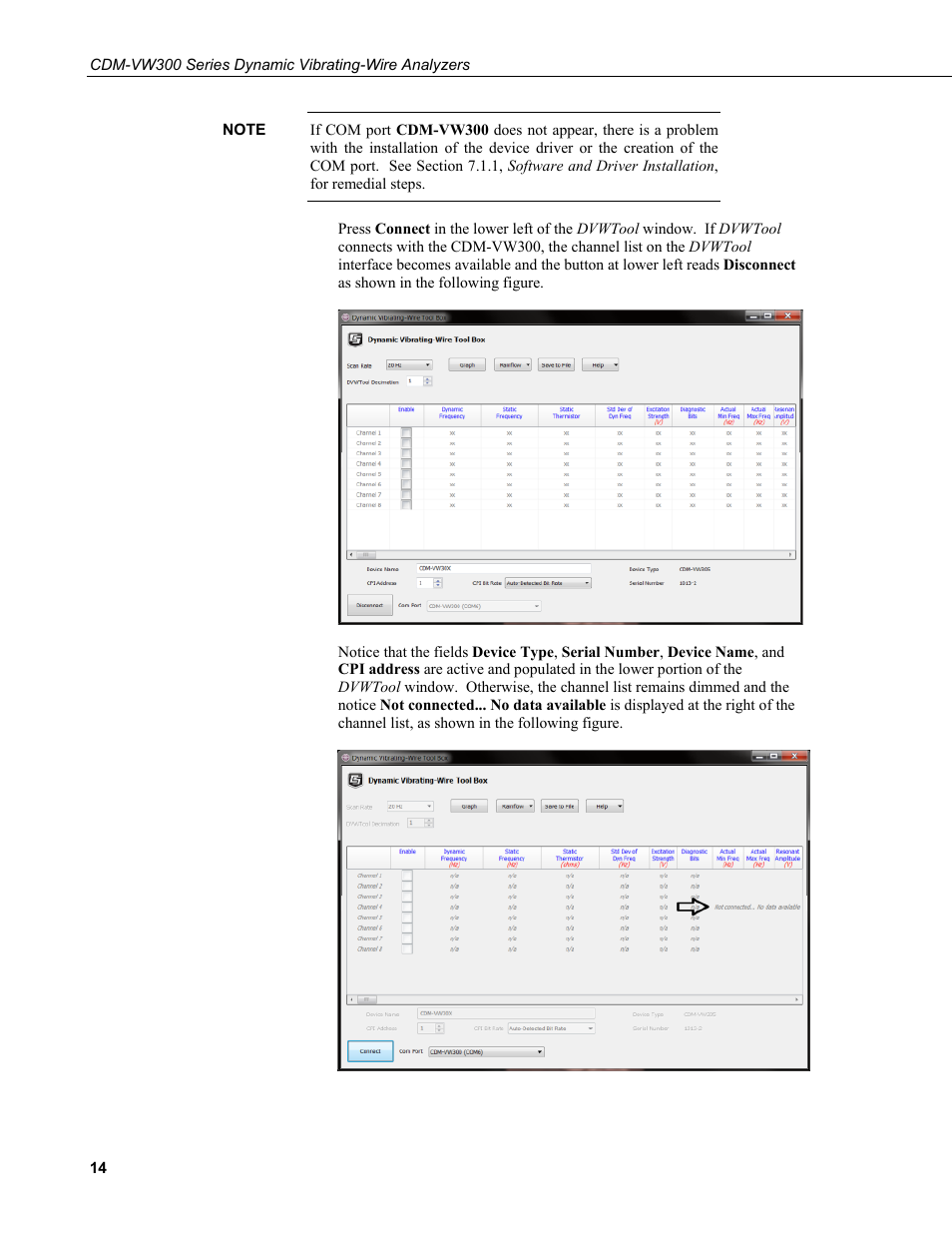 Campbell Scientific CDM-VW300 Series Dynamic Vibrating-Wire Analyzer System User Manual | Page 24 / 122