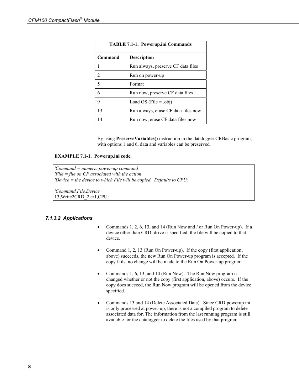 2 applications | Campbell Scientific CFM100 CompactFlash Module User Manual | Page 14 / 28