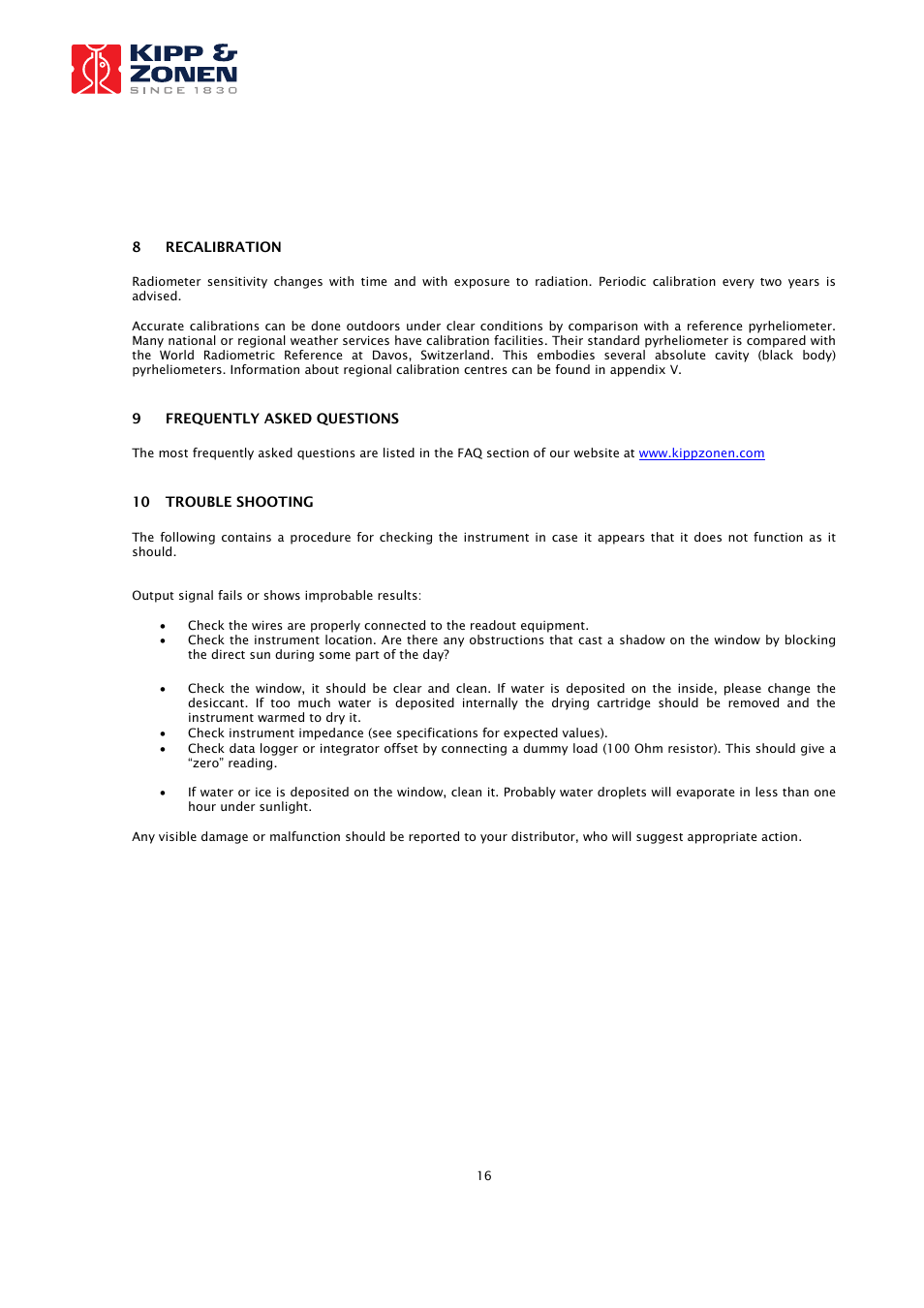 Campbell Scientific CHP1 Pyrheliometer (from Kipp & Zonen) User Manual | Page 16 / 23