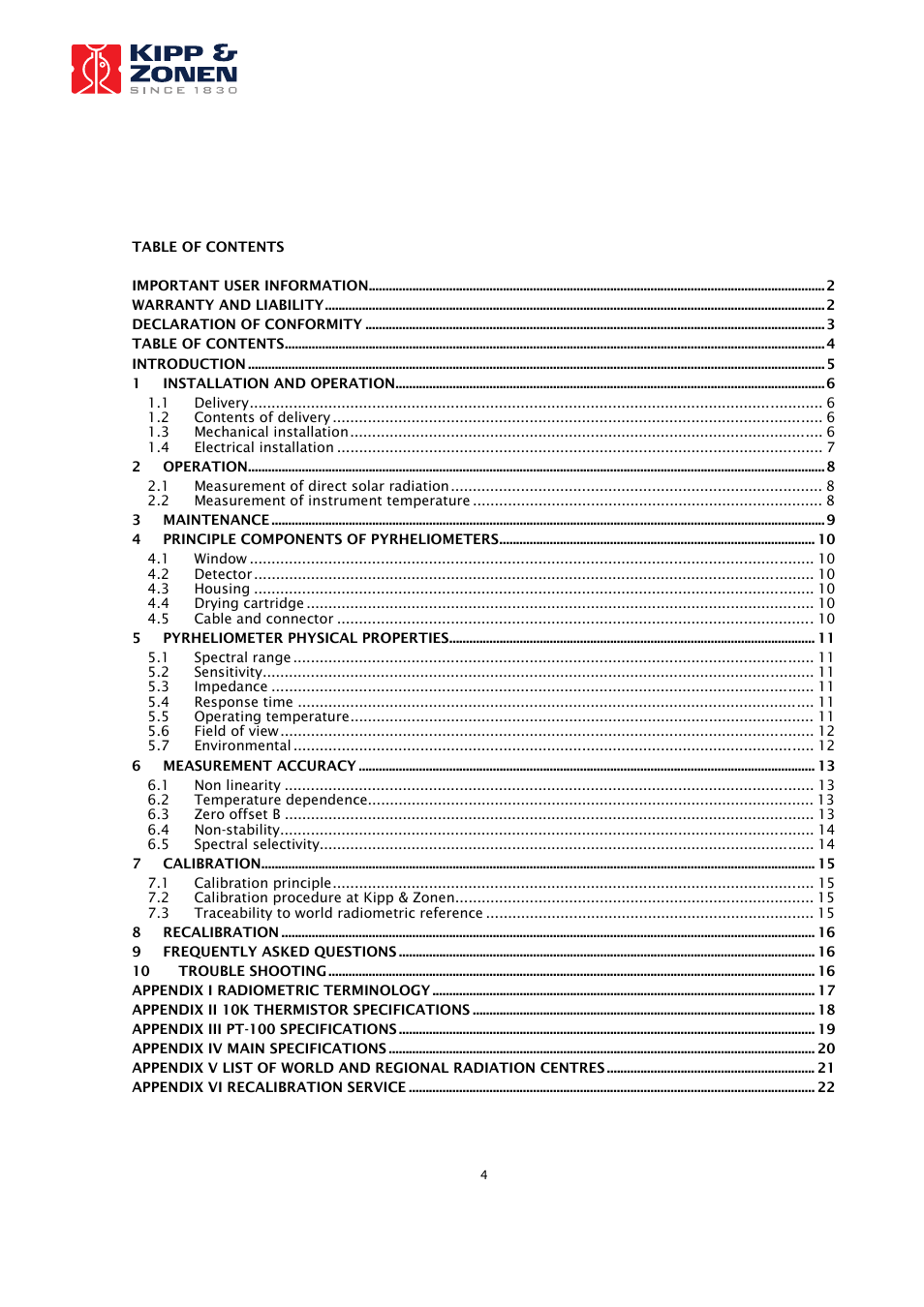 Campbell Scientific CHP1 Pyrheliometer (from Kipp & Zonen) User Manual | Page 4 / 23