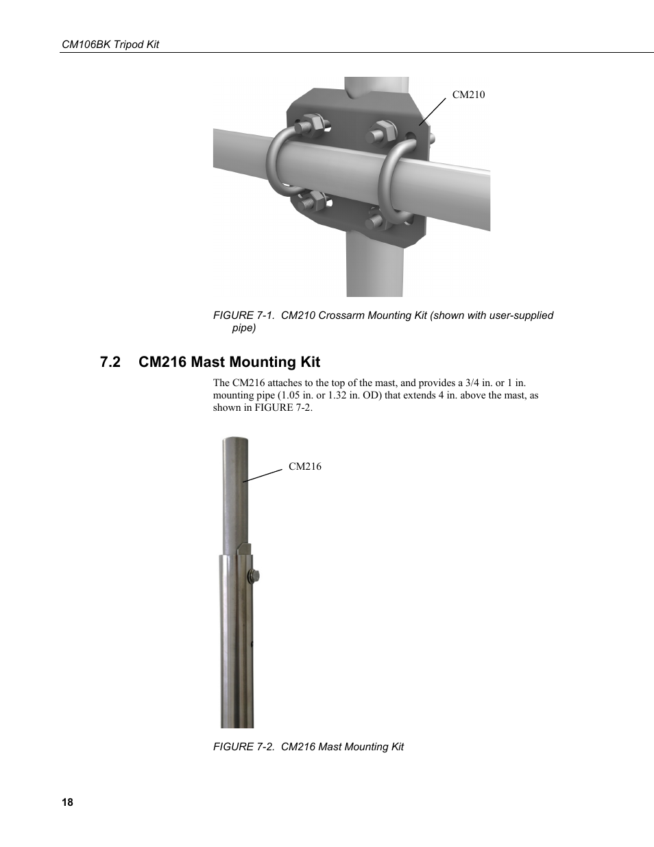 2 cm216 mast mounting kit, Cm216 mast mounting kit, 2. cm216 mast mounting kit | Campbell Scientific CM106BK Tripod Kit User Manual | Page 26 / 36