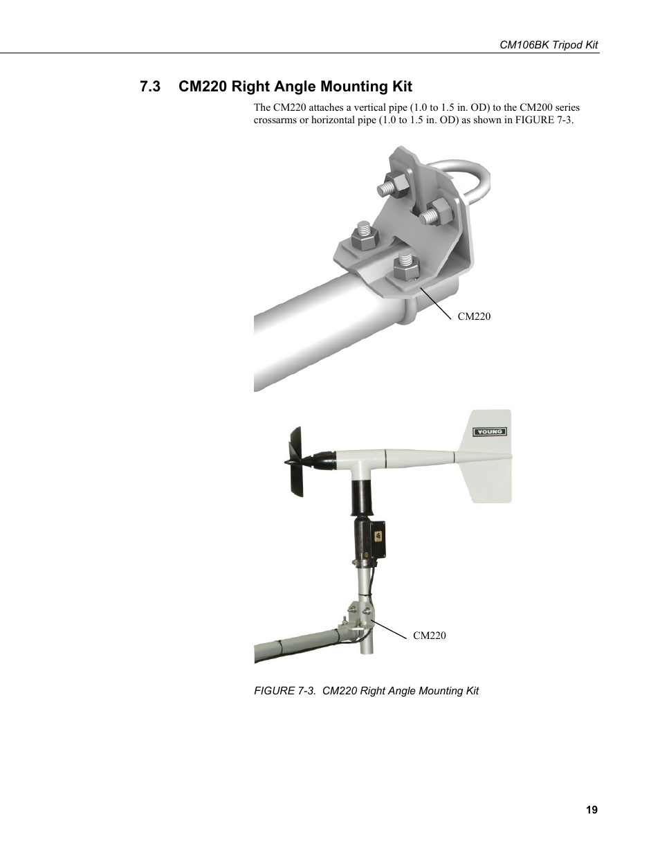 3 cm220 right angle mounting kit, Cm220 right angle mounting kit, 3. cm220 right angle mounting kit | Campbell Scientific CM106BK Tripod Kit User Manual | Page 27 / 36