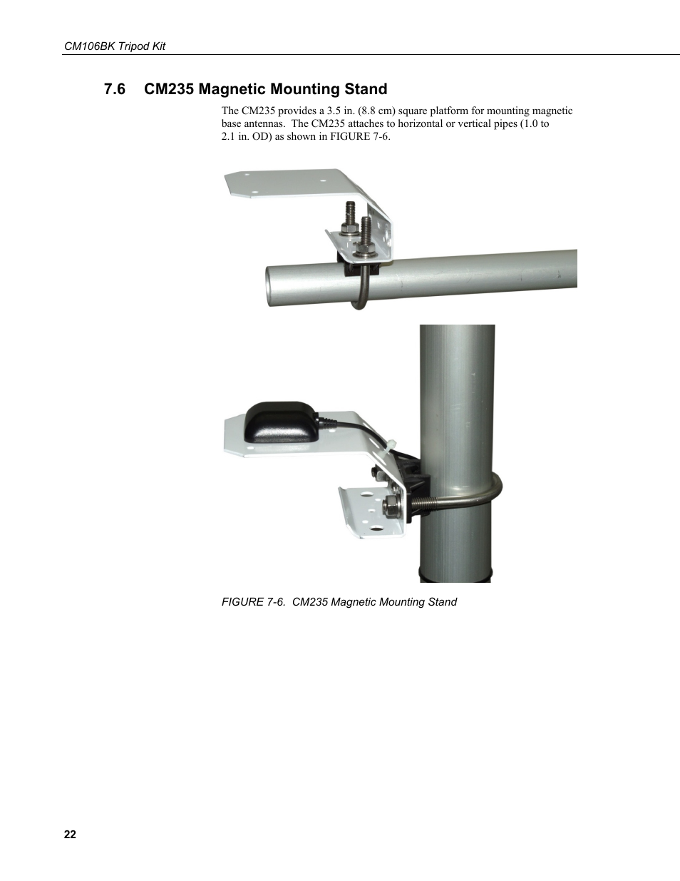 6 cm235 magnetic mounting stand, Cm235 magnetic mounting stand, 6. cm235 magnetic mounting stand | Campbell Scientific CM106BK Tripod Kit User Manual | Page 30 / 36