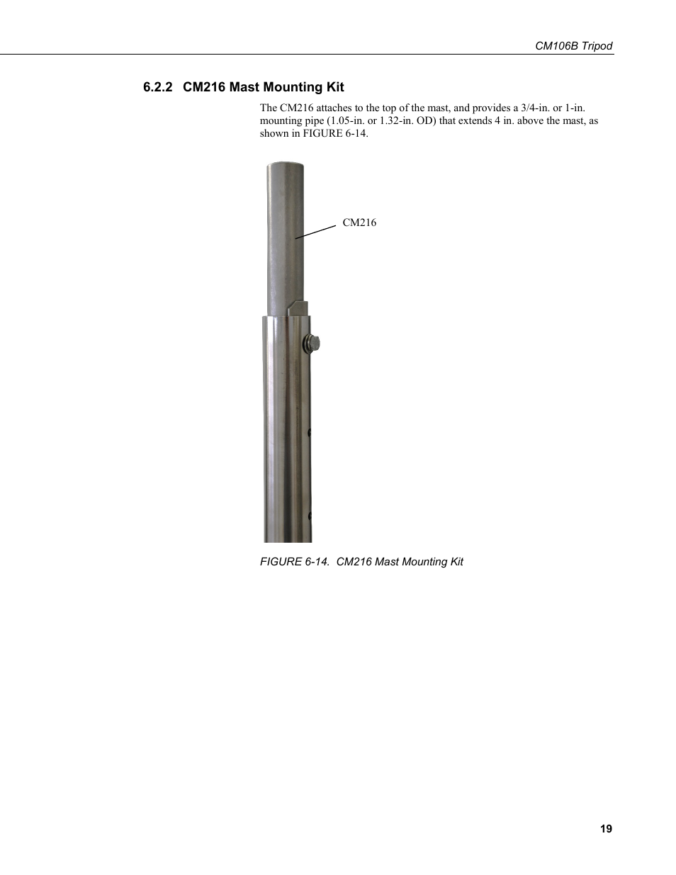 2 cm216 mast mounting kit, Cm216 mast mounting kit, 14. cm216 mast mounting kit | Campbell Scientific CM106B Tripod User Manual | Page 27 / 36